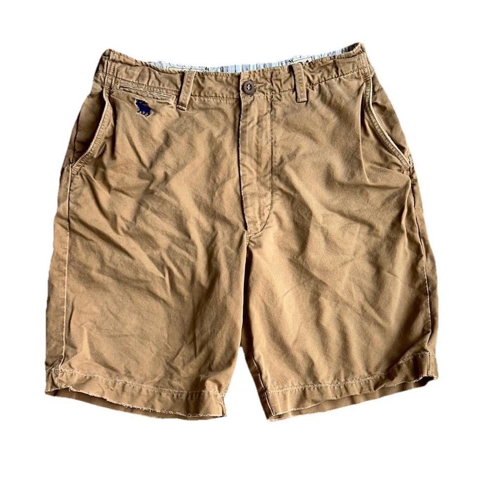 Abercrombie & Fitch Officer Shorts Men's Size 31 Type A-8 Chino Brown Drawstring